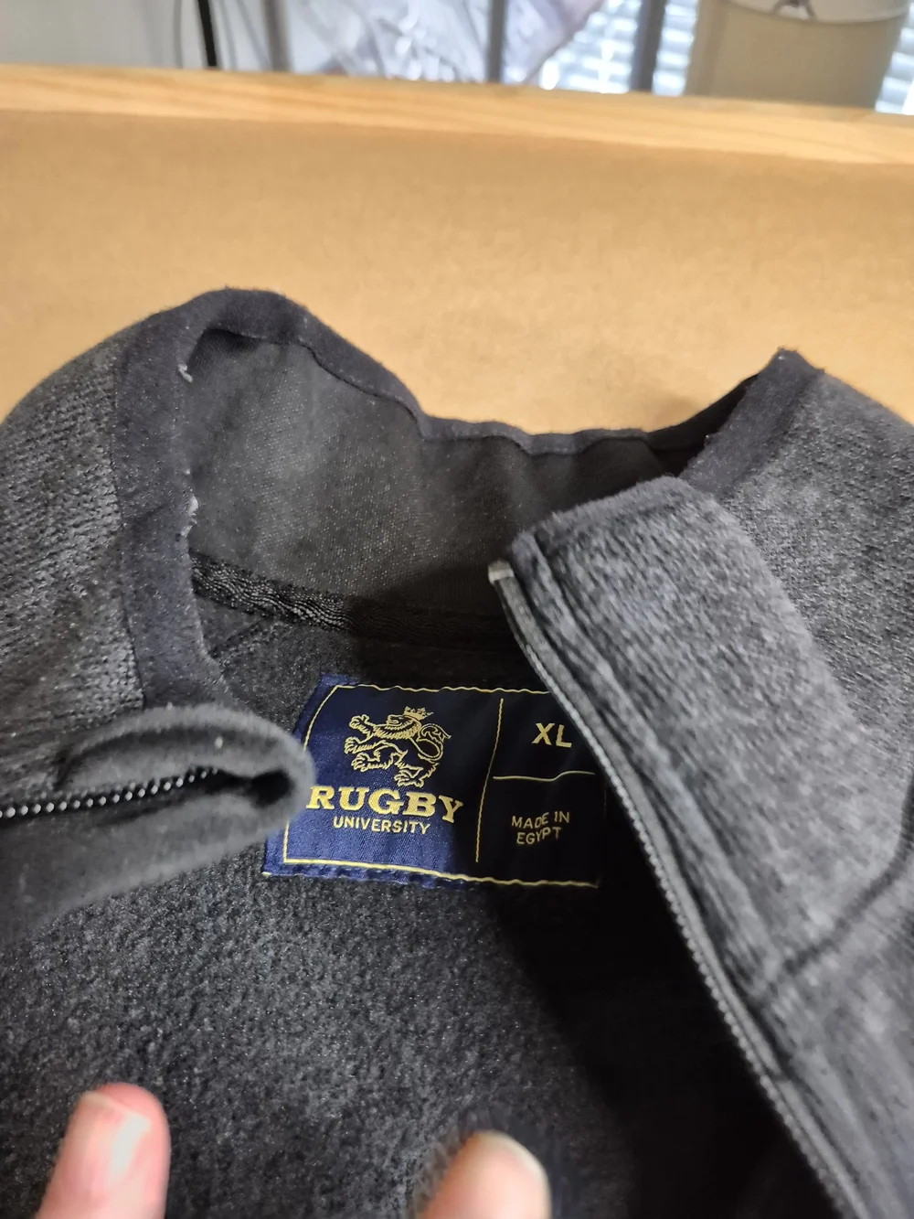 Rugby University Quarter-Zip Fleece Jacket - Charcoal 4653/4
